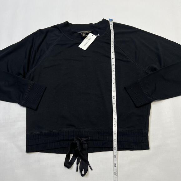 Banana Republic Sweater Womens Small Black Baby Terry Drawstring Pullover Top - Picture 9 of 12
